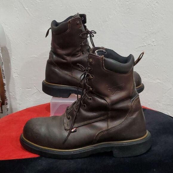 Red Wings 4200 High Steel Toe Boots in Brown Leather Size 10 - Picture 1 of 16